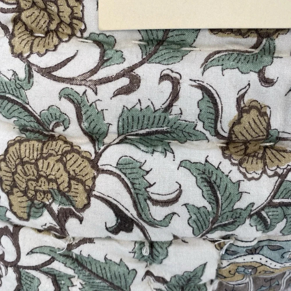 Nicole Miller Artelier Quilt FULL/QUEEN Floral Traditional Block Cotton Boho